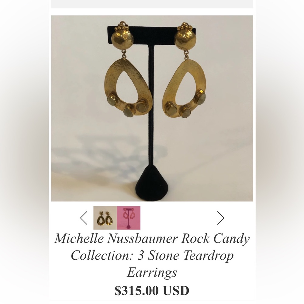 Amazing Vtg Runway Bijoux Design Huge Metal Gold & Silver-Tone Clip-On Earrings - Picture 7 of 8
